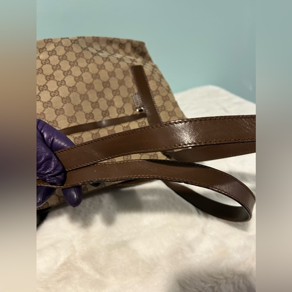 GUCCI Tote Large in Brown Canvas and Leather Materials! Authentic pre-owned - Picture 3 of 16